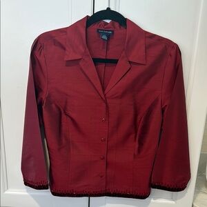 Ann Taylor Women's Red silk blouse